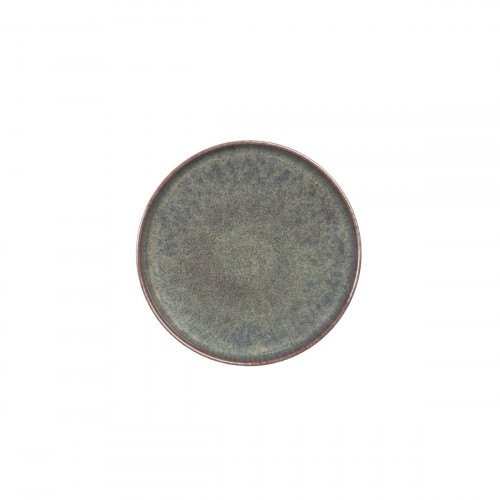 Assiette plate rond Marron Bleu grès émaillé Ø 22 cm Amber Accolade
