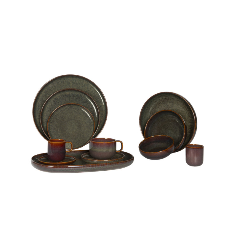 Gobelet rond Marron Bleu grès émaillé 9 cl Ø 5,5 cm Amber Accolade
