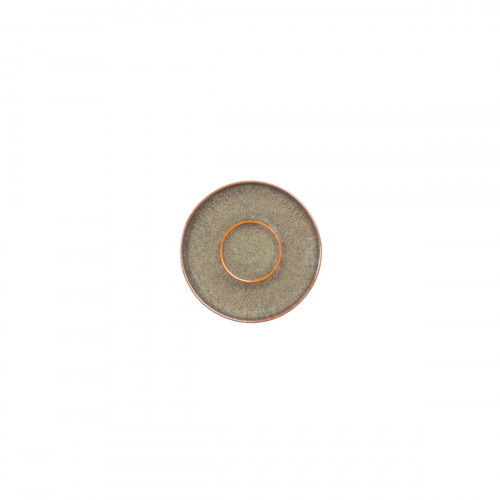 Sous tasse à thé rond Marron Bleu grès émaillé Ø 14 cm Amber Accolade