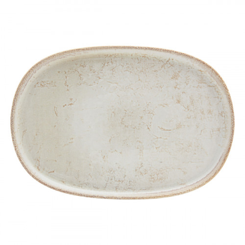 Assiette ovale beige grès émaillé 33x22,5 cm Sand Accolade