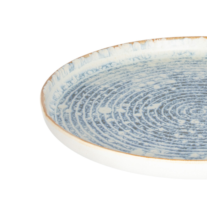 Assiette plate rond bleu grès émaillé Ø 28 cm Ice Accolade
