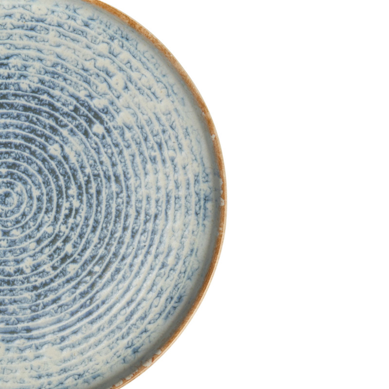 Assiette plate rond bleu grès émaillé Ø 28 cm Ice Accolade