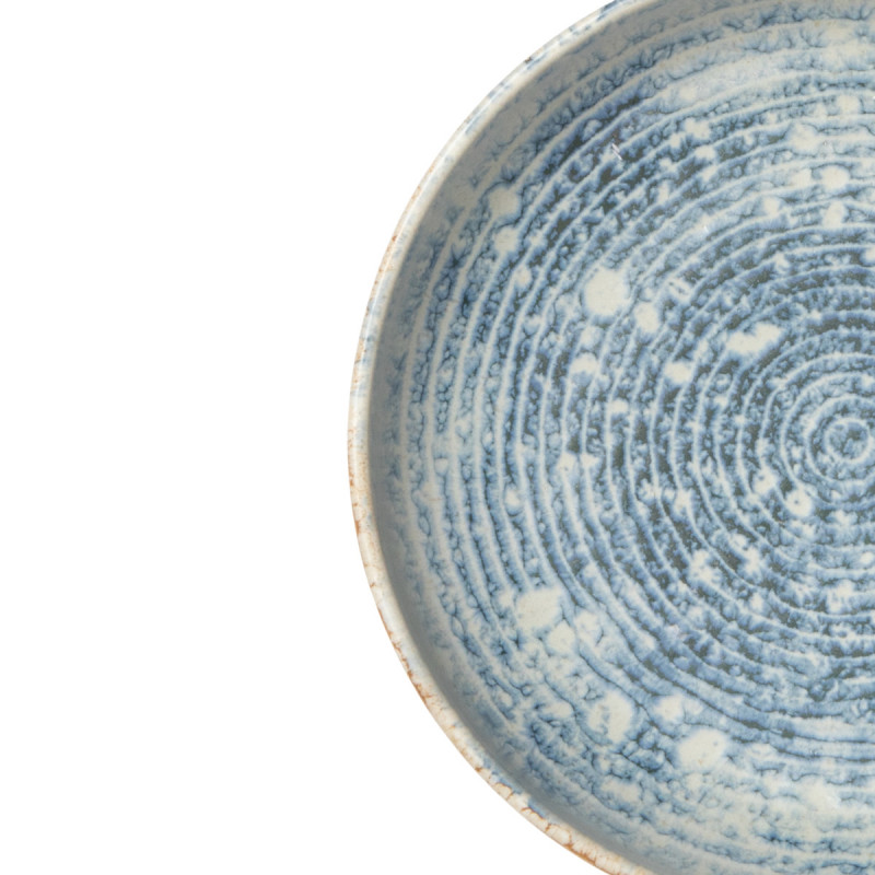 Assiette creuse rond bleu grès émaillé Ø 22 cm Ice Accolade