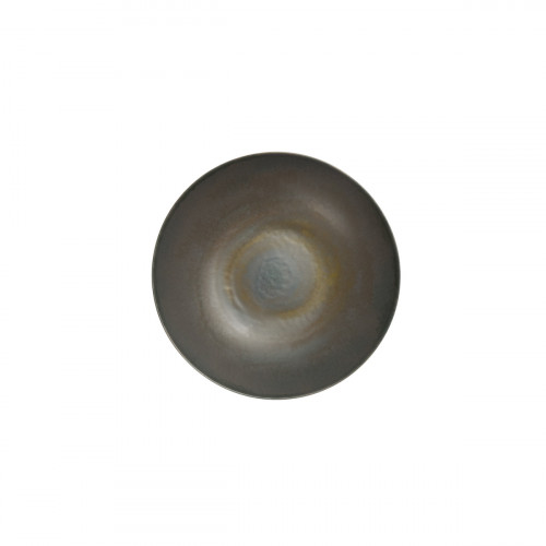 Assiette coupe creuse rond gris brun grès émaillé Ø 22 cm Enigma Accolade