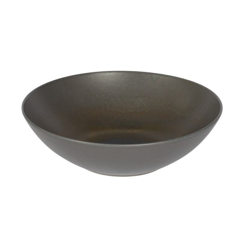 Assiette bowl rond gris brun grès émaillé Ø 24 cm Enigma Accolade