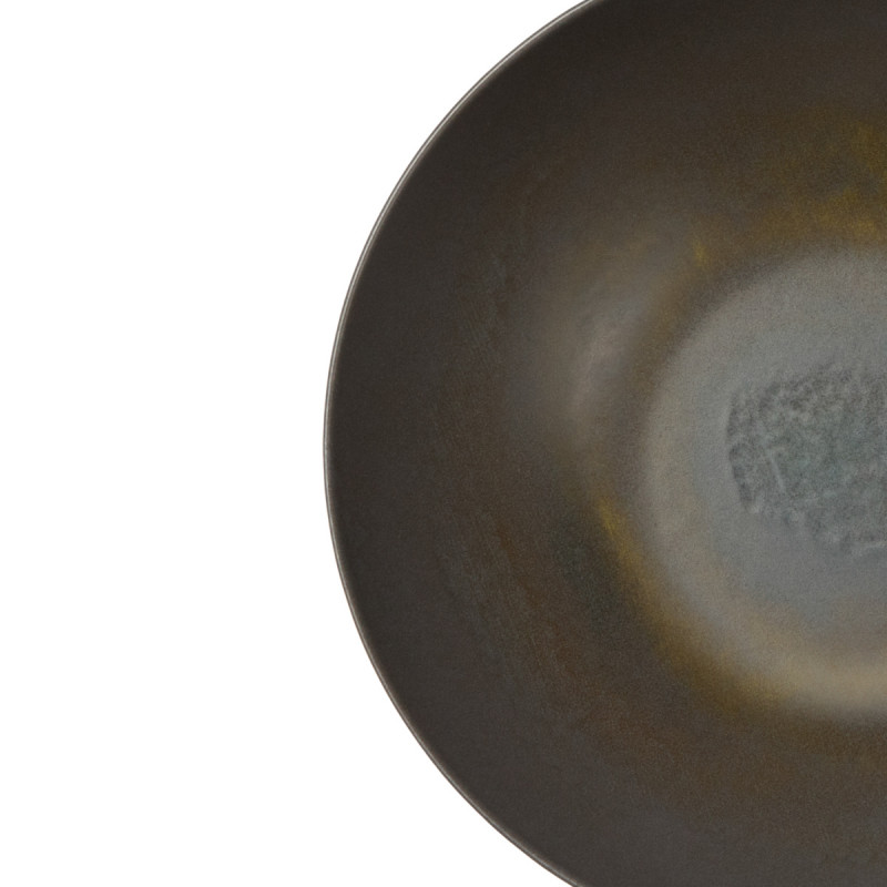 Assiette bowl rond gris brun grès émaillé Ø 24 cm Enigma Accolade