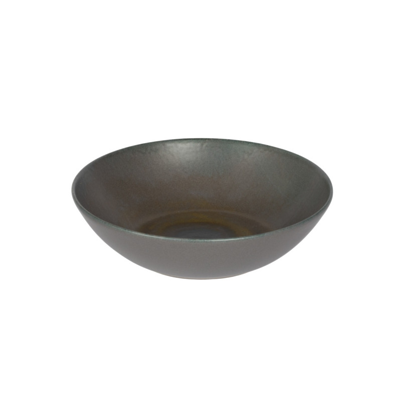 Assiette coupe creuse rond gris brun grès émaillé Ø 17 cm Enigma Accolade
