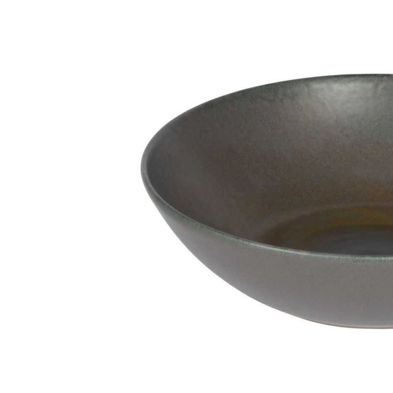 Assiette coupe creuse rond gris brun grès émaillé Ø 17 cm Enigma Accolade