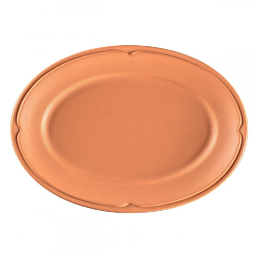 Assiette plate ovale Tero Décor Prima porcelaine 38,2x26,9 cm Earth Rak