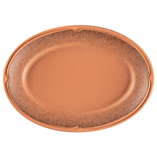 Assiette plate ovale Tero Décor Denia porcelaine 32x21 cm Earth Rak