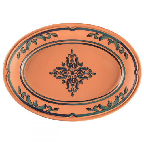 Assiette plate ovale Tero Décor Ostia porcelaine 22x14,1 cm Earth Rak