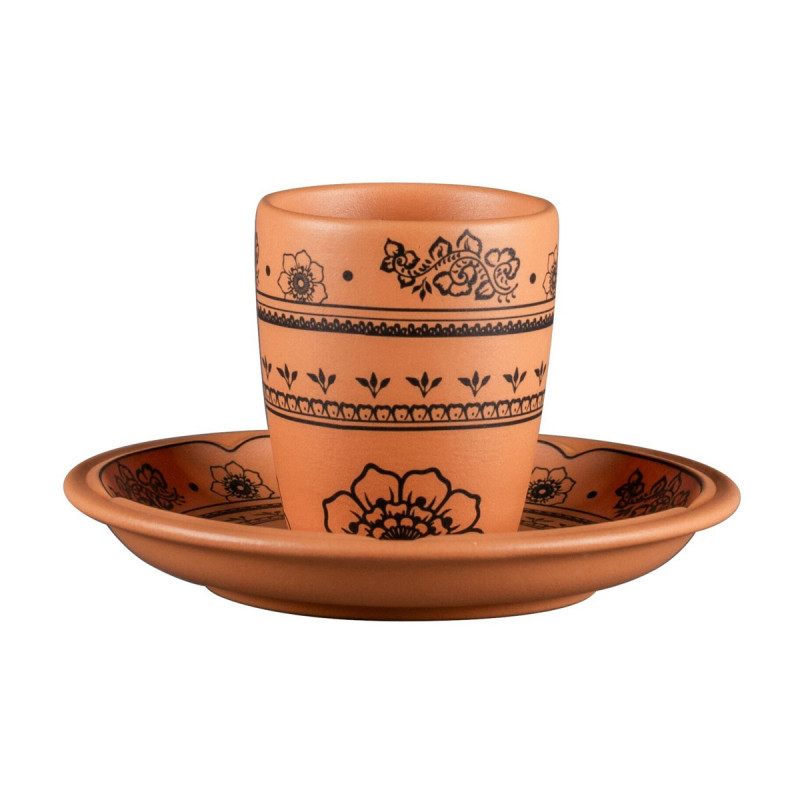 Sous tasse à espresso rond Tero Décor Alexandria porcelaine Ø 13 cm Earth Rak