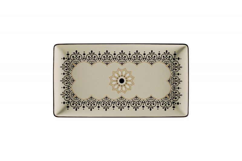 Assiette plate rectangulaire Argila Décor Epura porcelaine 33,8x18,3 cm Earth Rak