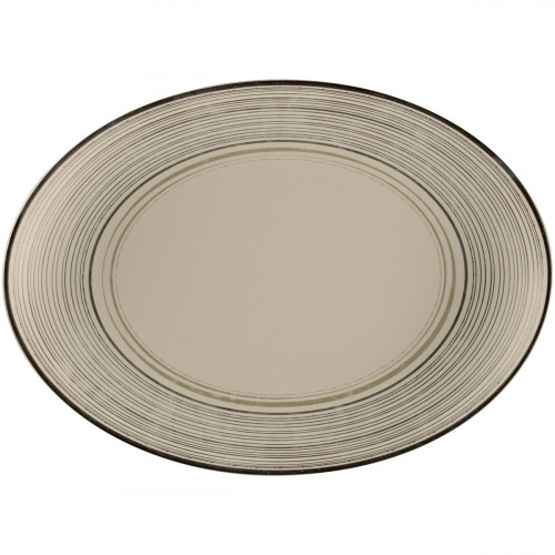 Plat ovale Argila Décor Larissa porcelaine 32 cm Earth Rak