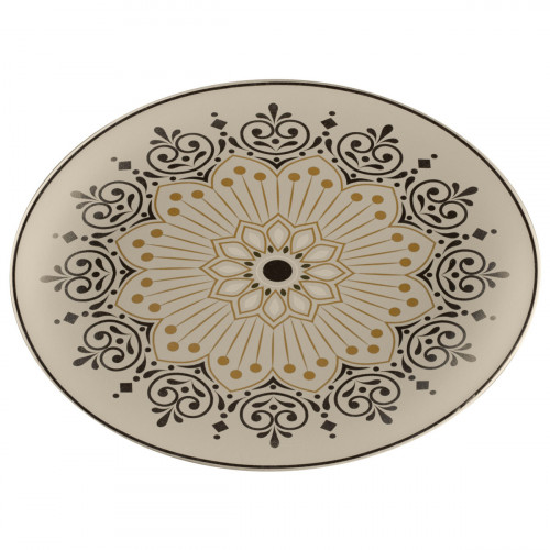Plat ovale Argila Décor Cartagena porcelaine 26 cm Earth Rak