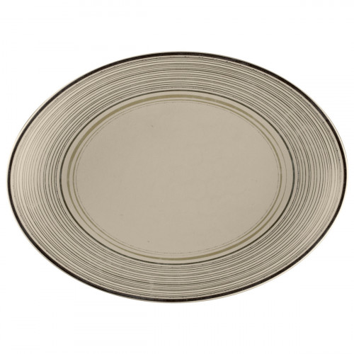 Plat ovale Argila Décor Larissa porcelaine 26 cm Earth Rak