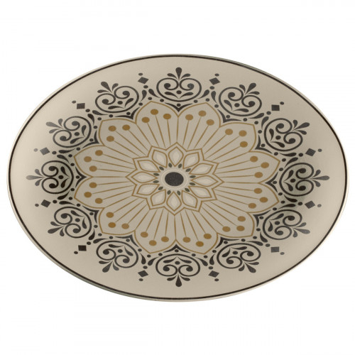 Plat ovale Argila Décor Cartagena porcelaine 21 cm Earth Rak