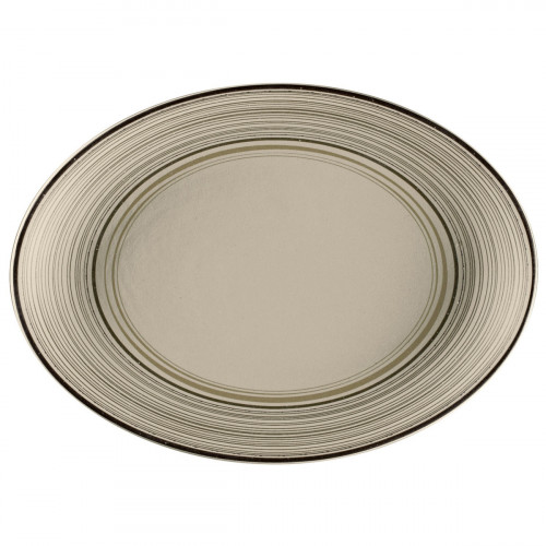 Plat ovale Argila Décor Larissa porcelaine 21 cm Earth Rak