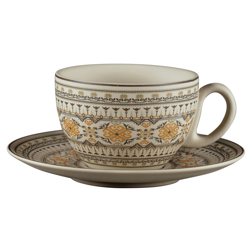 Tasse déjeuner boule rond Argila Décor Genoa porcelaine 28 cl Ø 10,5 cm Earth Rak
