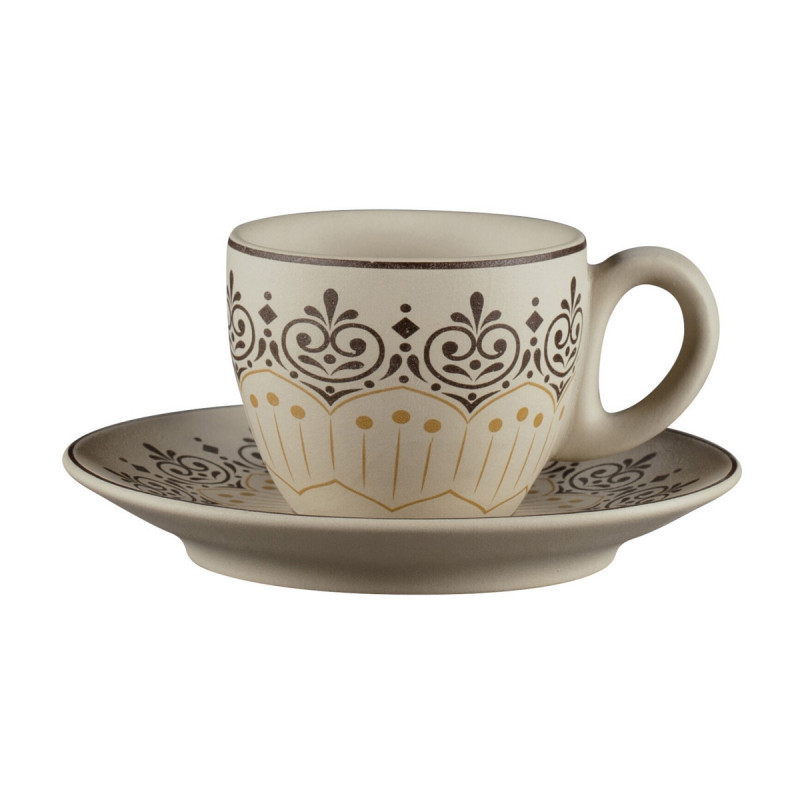 Tasse à espresso rond Argila Décor Cartagena porcelaine 8 cl Ø 6,5 cm Earth Rak