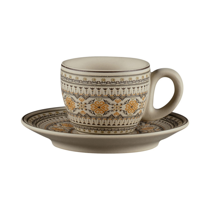 Sous tasse à espresso rond Argila Décor Genoa porcelaine Ø 12,5 cm Earth Rak