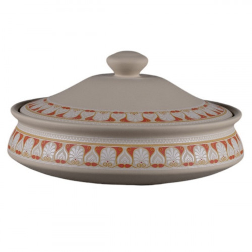 Bol avec couvercle rond baantna argila Décor Rangeen porcelaine Ø 19,5 cm Earth Rak