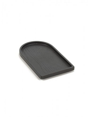 Assiette à bord droit rectangulaire ébène bois 30 cm La Mère Serax