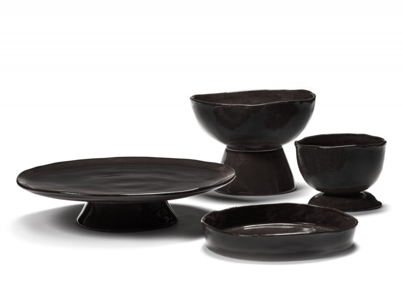 Assiette creuse rond ébène grès émaillé Ø 20 cm La Mère Serax