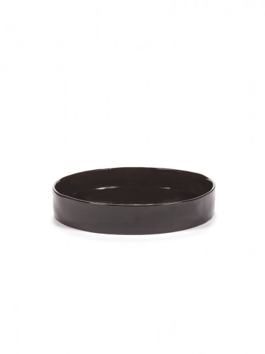 Assiette creuse rond ébène grès émaillé Ø 25 cm La Mère Serax