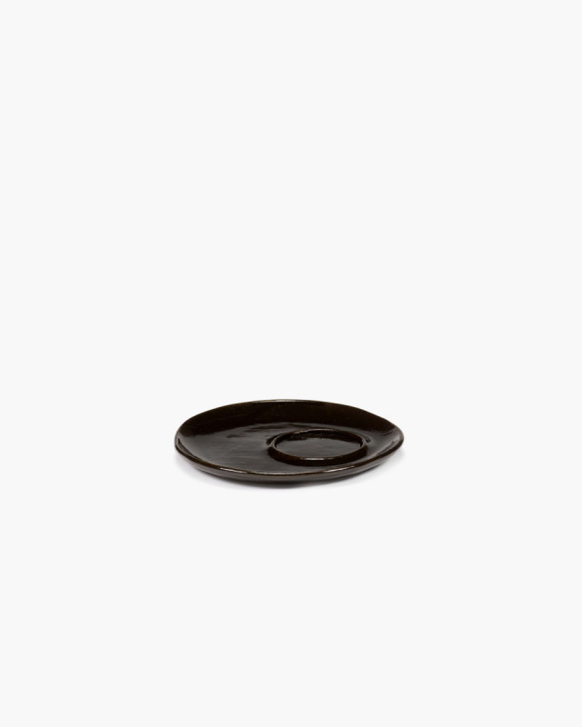 Sous tasse à espresso rond ébène grès émaillé Ø 11 cm La Mère Serax
