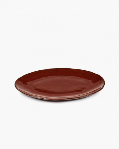 Assiette coupe plate ovale Venetian red grès émaillé Ø 27,5 cm La Mère Serax