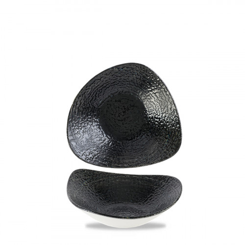 Bol triangulaire noir porcelaine vitrifiée 23,5 cm Chroma Churchill