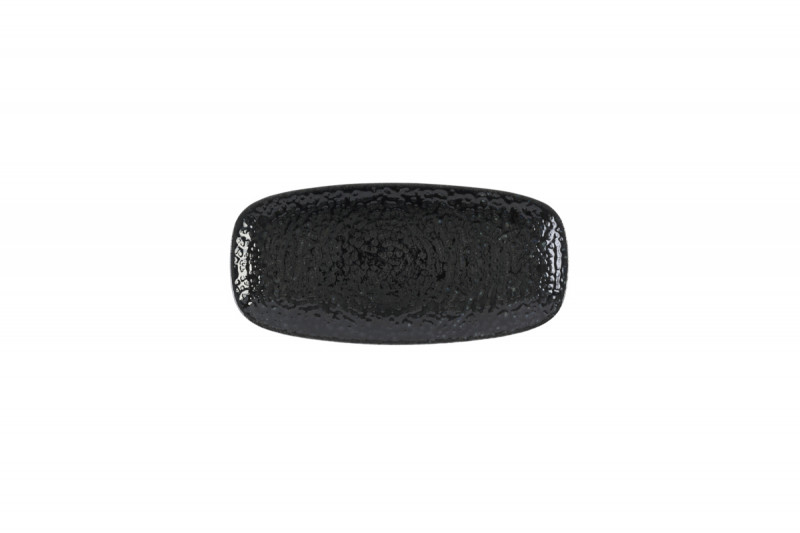 Assiette coupe plate rectangulaire noir porcelaine vitrifiée 26,9x12,7 cm Chroma Churchill