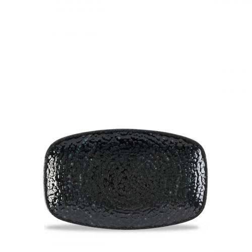 Assiette coupe plate rectangulaire noir porcelaine vitrifiée 20x12,1 cm Chroma Churchill