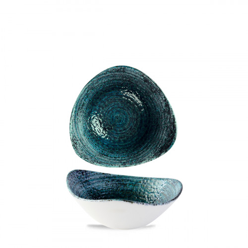 Bol triangulaire bleu porcelaine vitrifiée 18,5 cm Chroma Churchill