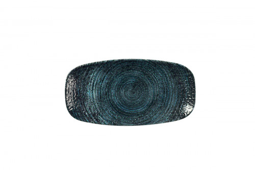 Assiette coupe plate rectangulaire bleu porcelaine vitrifiée 20x12,1 cm Chroma Churchill