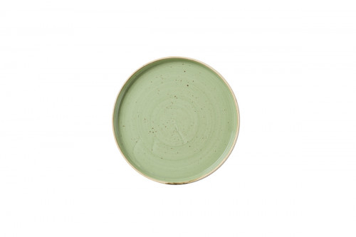 Assiette à bord droit rond Sage Green porcelaine vitrifiée Ø 21 cm Stonecast Sage Churchill