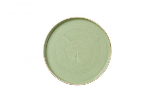 Assiette à bord droit rond Sage Green porcelaine vitrifiée Ø 26 cm Stonecast Sage Churchill