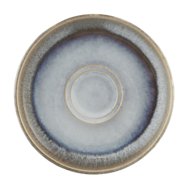 Sous tasse mixte rond bleu glacier grès émaillé Ø 14 cm Snow Pro.mundi
