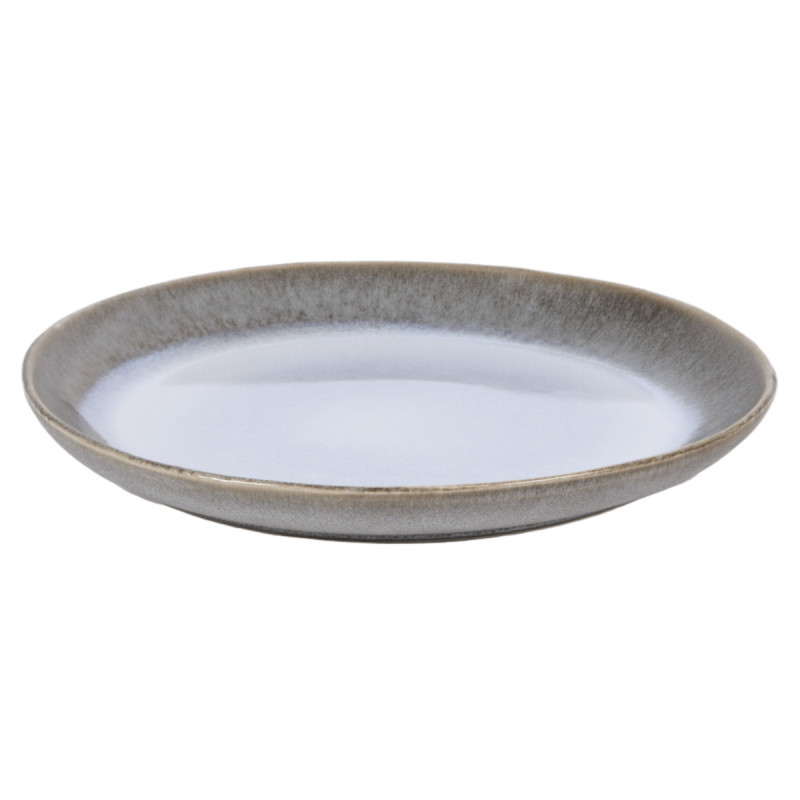 Assiette coupe plate rond bleu glacier grès émaillé Ø 27 cm Snow Pro.mundi