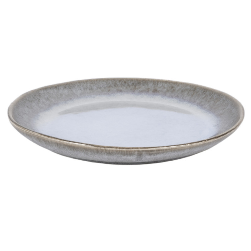 Assiette coupe plate rond bleu glacier grès émaillé Ø 21 cm Snow Pro.mundi