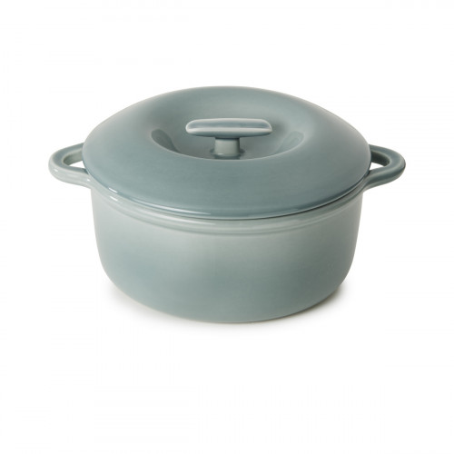 Cocotte avec couvercle rond Gris nuage porcelaine culinaire Ø 22 cm Bombance Revol
