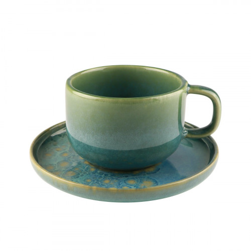 Tasse à thé rond bleu grès émaillé 21 cl Ø 8,5 cm Magic Accolade