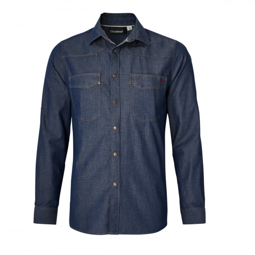 Chemise homme manche longue denim bleu L Authentique Molinel