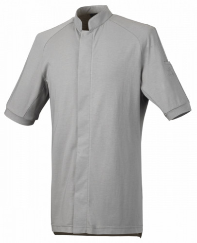 Veste de cuisine homme manche courte gris T4 Gari Robur