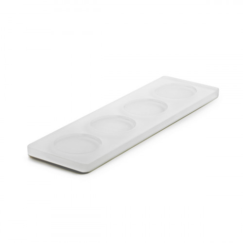 Plateau avec pieds résine Nacryl® blanc 23,5x7x1 cm Mealplak Revol