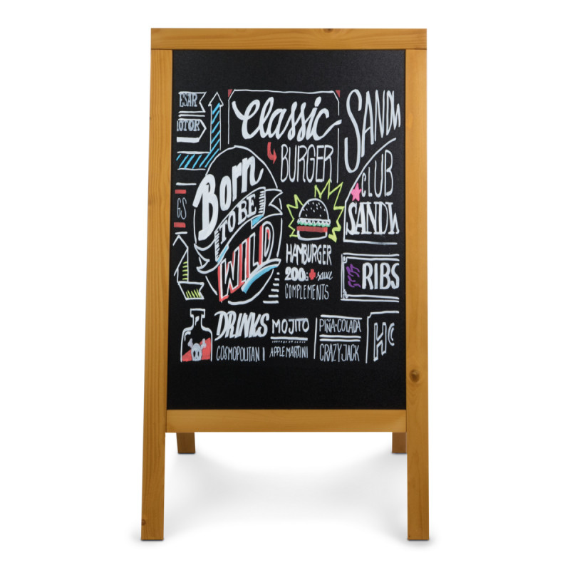 Chevalet de trottoir TECK 125x69x68,5 cm Woody Securit