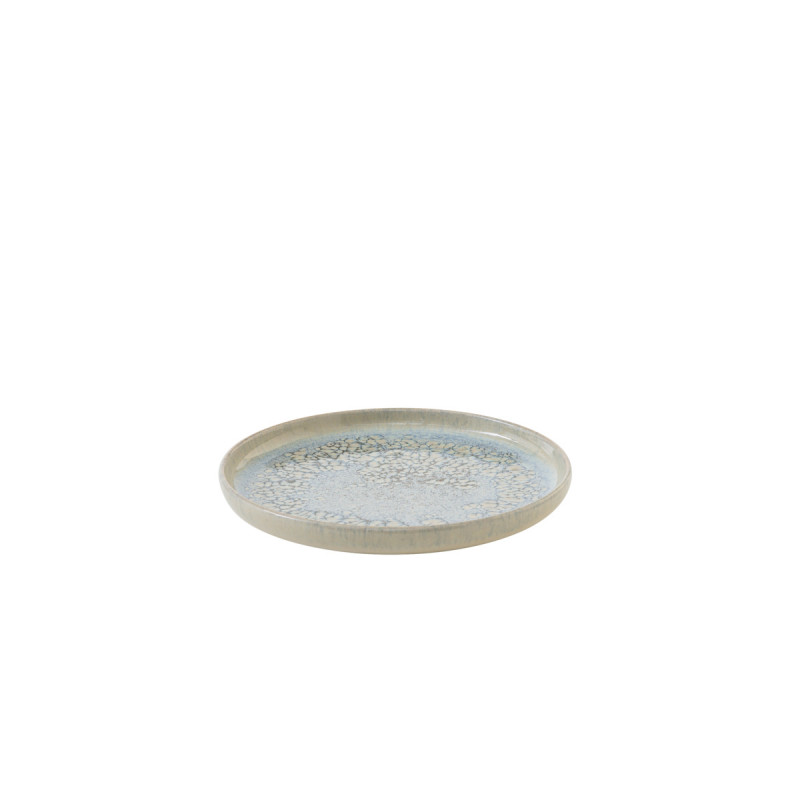 Assiette plate à bord droit rond gris grès émaillé Ø 17 cm Tropic Accolade