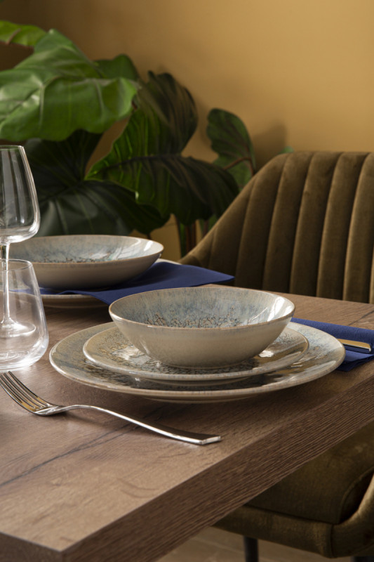 Assiette coupe creuse rond gris grès émaillé Ø 17 cm Tropic Accolade