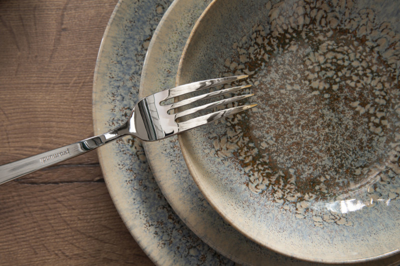 Assiette coupe creuse rond gris grès émaillé Ø 22 cm Tropic Accolade